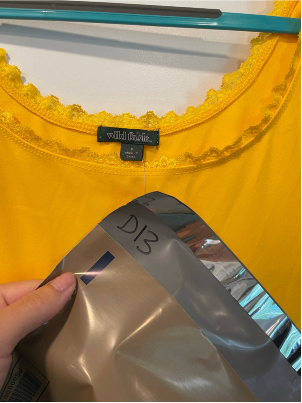 Wild Fable S Golden Yellow Lace Detail Sleeveless Activewear Dress w/Shorts NWT - Picture 7 of 7